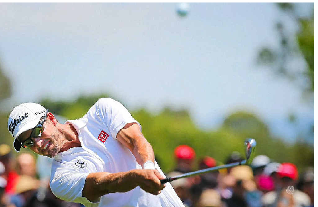 GRIP AND RIP: Adam Scott drills an iron shot during the final round of the Australian PGA Championship at Royal Pines. GRIP AND RIP: Adam Scott drills an iron shot during the final round of the Australian PGA Championship at Royal Pines.
